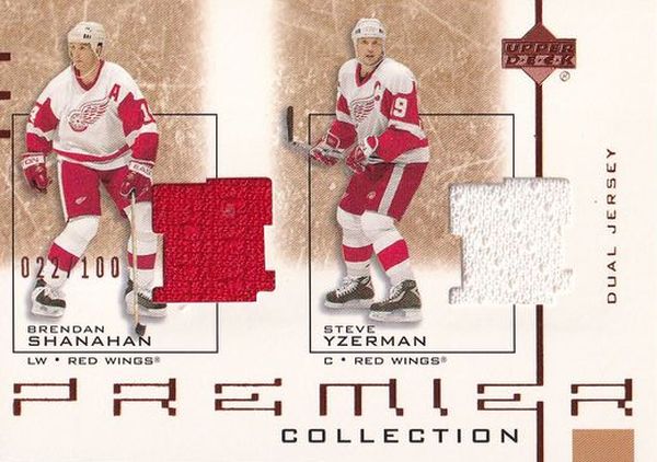 jersey karta SHANAHAN/YZERMAN 01-02 UD Premier Dual Jersey /100